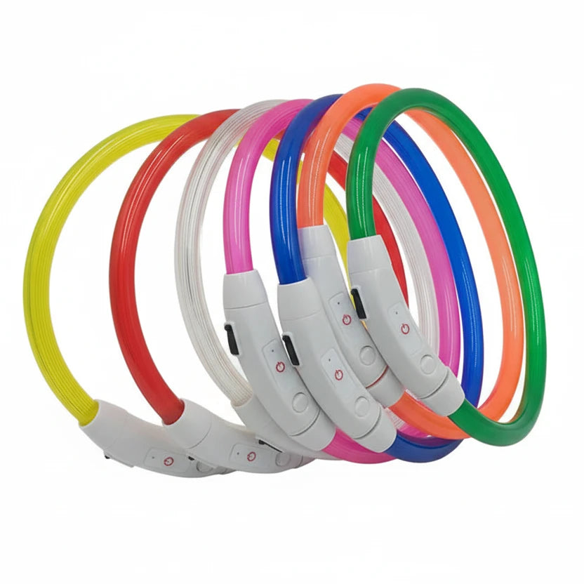 Led Luminous Dog Collar Light USB Charging Necklace, Flashing DIY Glowing Safety Anti Lost Cat Dogs Collar Accessories Supplies Auralis