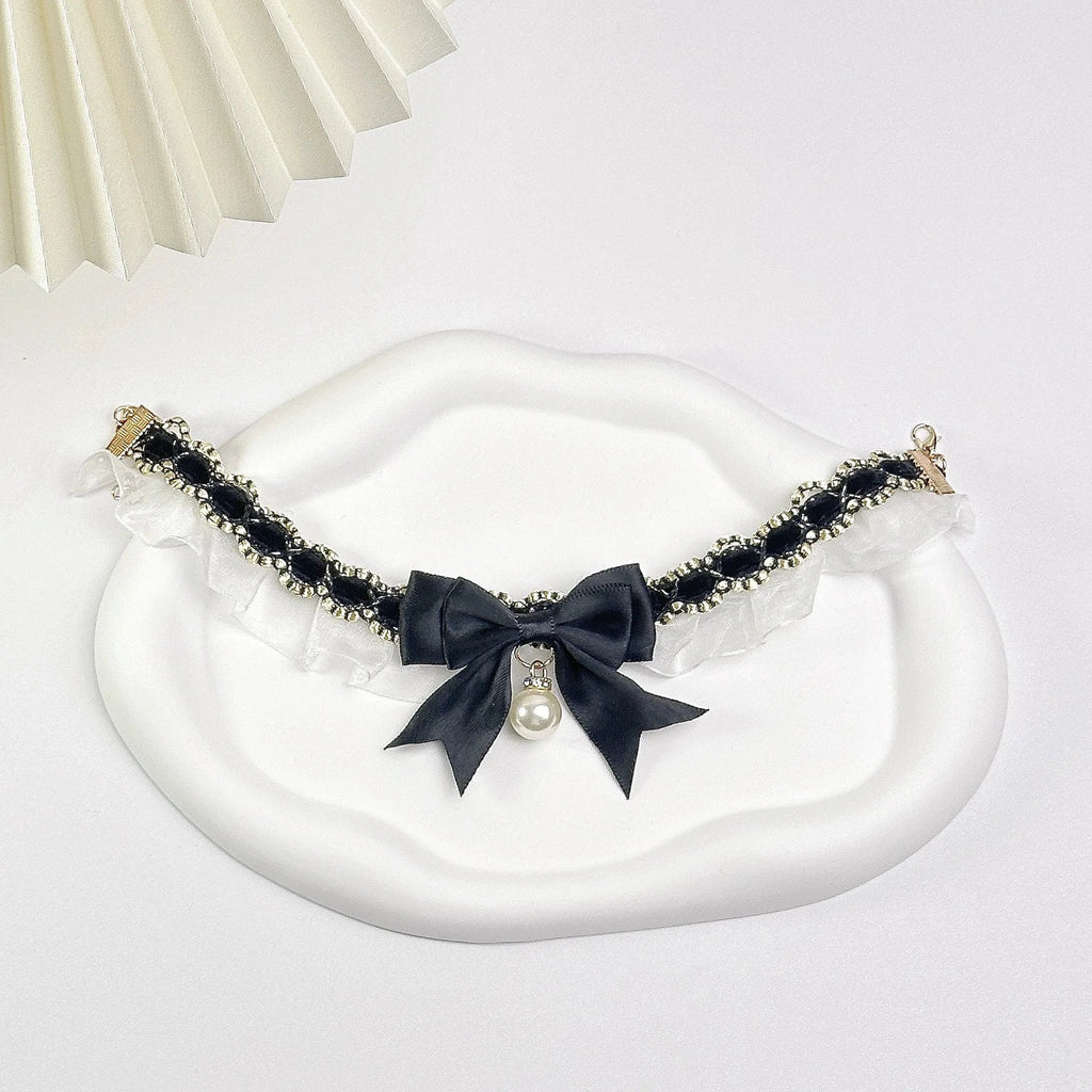 Pet Dog Cat Collar Cute Lace Bow Cat Collar Adjustable Cat Necklace Jewelry Sweet Neck Decorative Pet Accessories Pet Supplies Auralis