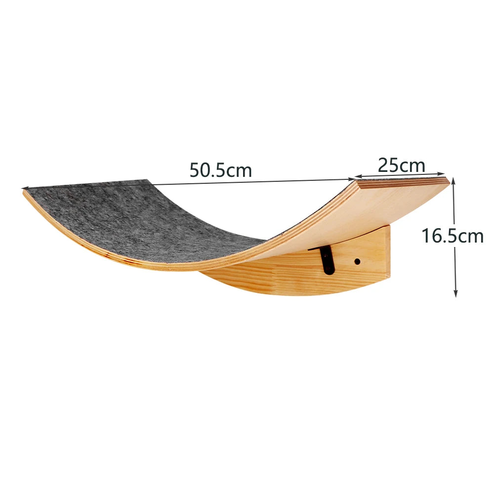 Wall Mounted Cat Tree Wooden Shelves Scratching Posts Climbing Cat tower Hammock With Solid Floating Perches Steps and Ladder Auralis
