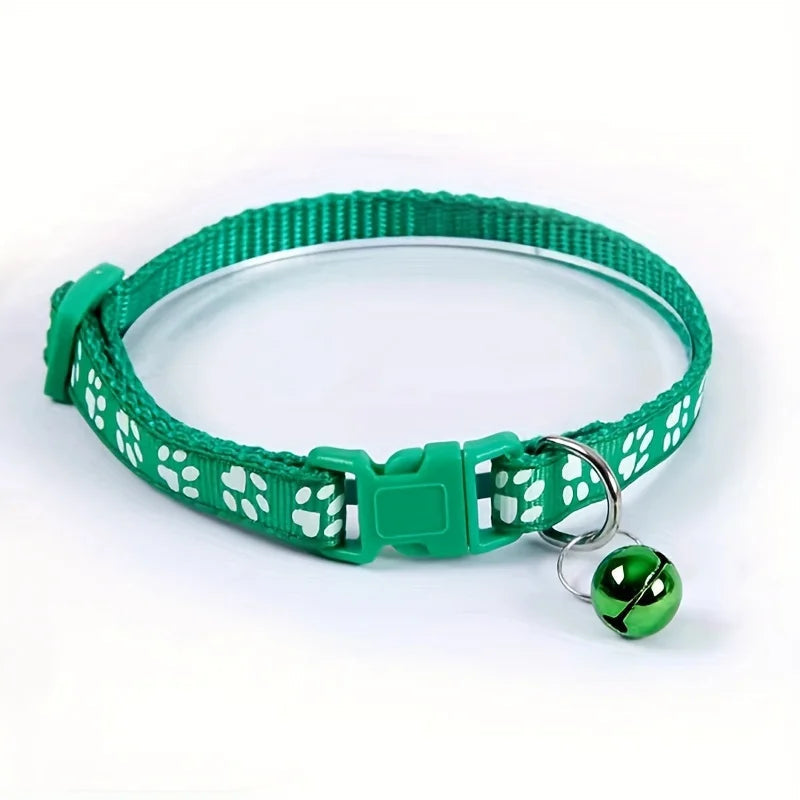 Fashion Pet Cats Collar Colorful Pattern Cute Bell Adjustable Collars For Cats Kitten DIY Ring Necklace Pet Accessories Auralis