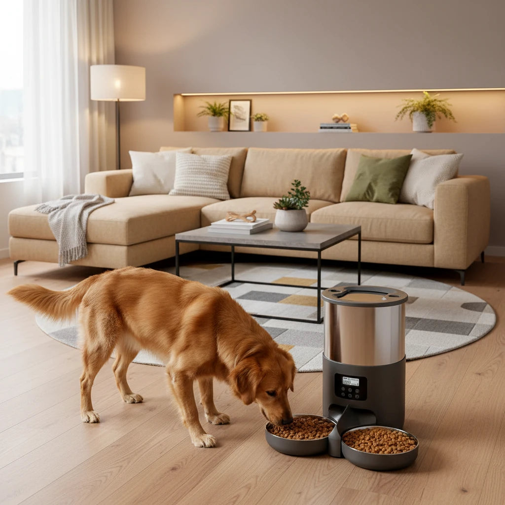 4L Large Capacity APP Pet Feeder Large Capacity Stainless Steel Food Bucket Automatic Cat and Dog Feeding Bowl Auralis