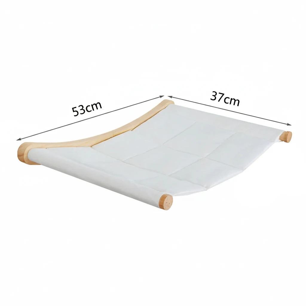 Wall Mounted Cat Tree Wooden Shelves Scratching Posts Climbing Cat tower Hammock With Solid Floating Perches Steps and Ladder Auralis