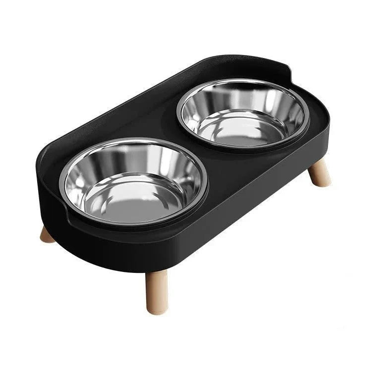 Dopamine Colorful Elevated Pet Feeder: Dual Stainless Steel Bowls with Neck Support - Fashion Food & Water Station for Pets Auralis