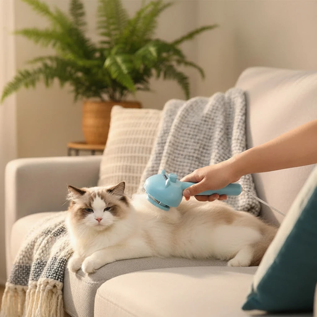 Brosse vapeur électrique auto-nettoyante pour chien et chat Auralis