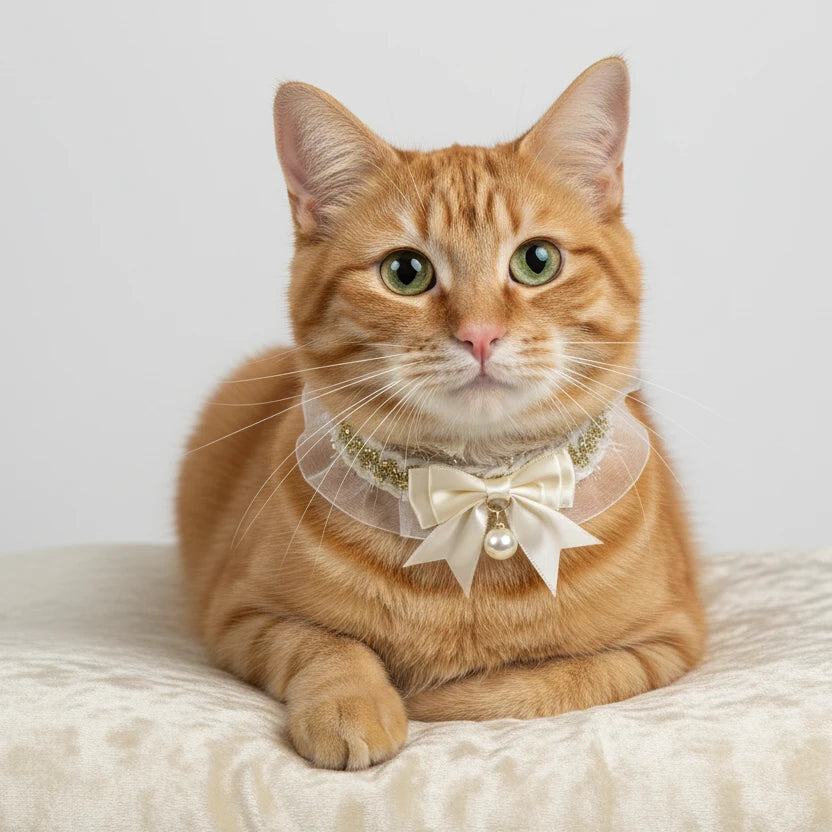 Pet Dog Cat Collar Cute Lace Bow Cat Collar Adjustable Cat Necklace Jewelry Sweet Neck Decorative Pet Accessories Pet Supplies Auralis