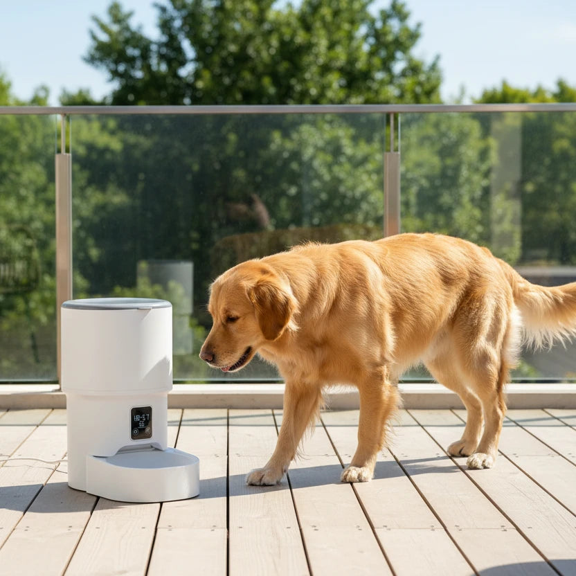 4L WIFI Button Automatic Cat Feeder Intelligent Cat and Dog Pet Feeder Smart Pet Cat Food Dispenser Pet Feeder(No 5V 1A plug) Auralis