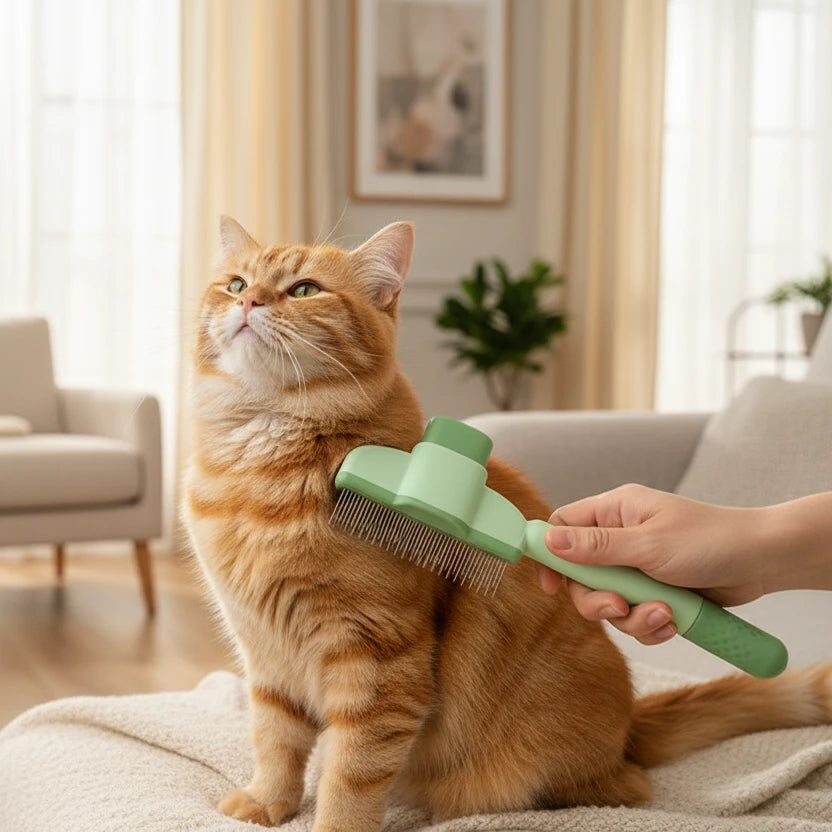 Peigne de toilettage auto-nettoyant pour chien et chat Auralis