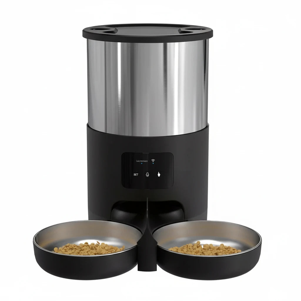 4L Large Capacity APP Pet Feeder Large Capacity Stainless Steel Food Bucket Automatic Cat and Dog Feeding Bowl Auralis