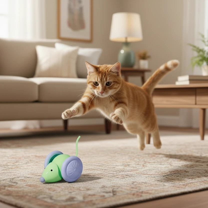 Pet Toys Interactive Cat Toy Electric Mouse Car - Automatic Teaser with Intelligent Obstacle Avoidance Pet Products Smart Toy Ba Auralis