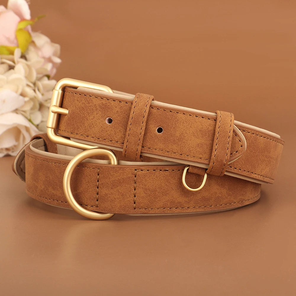 Soft Leather Padded Dog Collar Adjustable Durable Dog Collars For Small Medium Dogs Perro Bulldog Pug Pitbull Pet Accessories Auralis