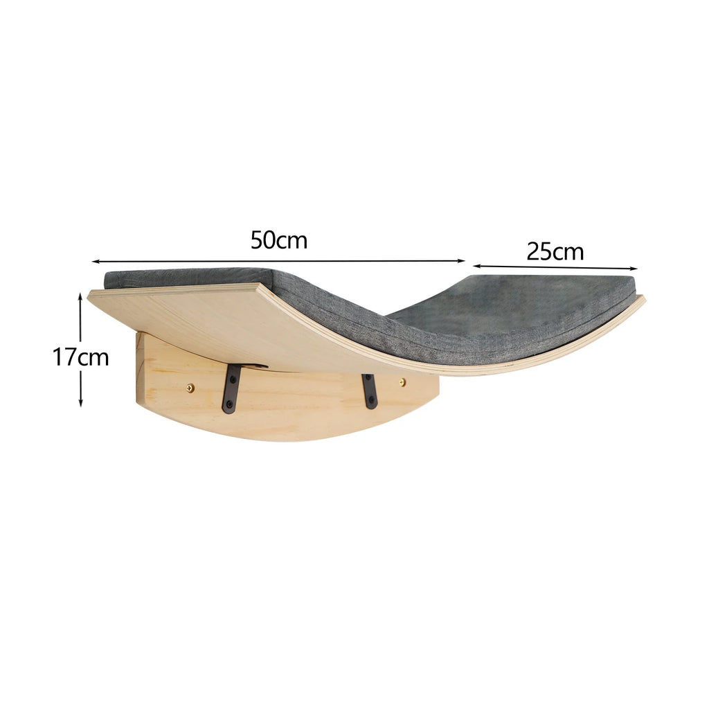 Wall Mounted Cat Tree Wooden Shelves Scratching Posts Climbing Cat tower Hammock With Solid Floating Perches Steps and Ladder Auralis