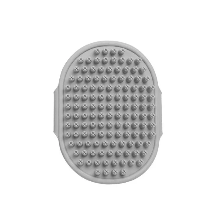 Cat Grooming Comb Dog Bath Brush Pet Grooming Shedding Soothing Massage Rubber Bristles Comb with Adjustable Ring Handle Auralis