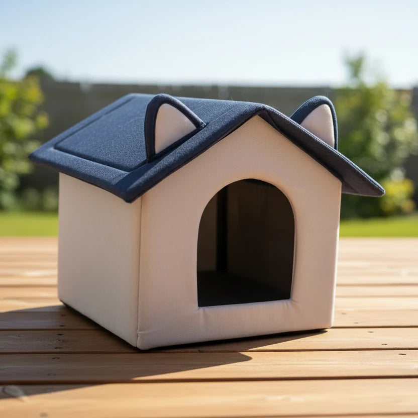 Warm Outdoor Cat House Windproof Moisture-Proof Base Insulated Pet Shelter Waterproof Enclosed Design Pet Warming Cave Outdoor Auralis