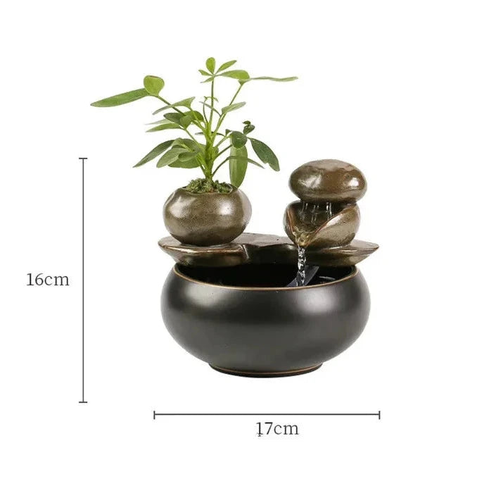 Ceramic Cat Water Fountain Indoor Decor Zen Drinker For Cat Desktop Waterfall Dog Waterer Fish Tank Landscape Decor Pet Fountain Auralis