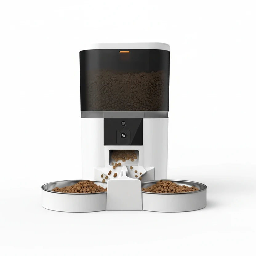 4L Double Meal Camera APP Automatic Pet Feeder Time For Pet Cats Dog Food Stainless Steel Bowl Video Dispenser Smart Pet Feeder Auralis