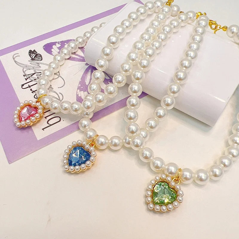 Princess Style Pet Pearl Collar for Dogs Cats - Cute Jewelry Accessory for Puppy Kitten Chihuahua Perfect Wedding Gift Auralis