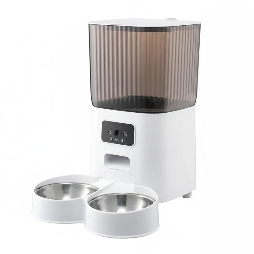 5L Automatic Feeder Cats WiFi with Camera HD Smart Interactive Pet Food Dispenser Timer Stainless Steel Bowl Auto Dog Feeder Auralis