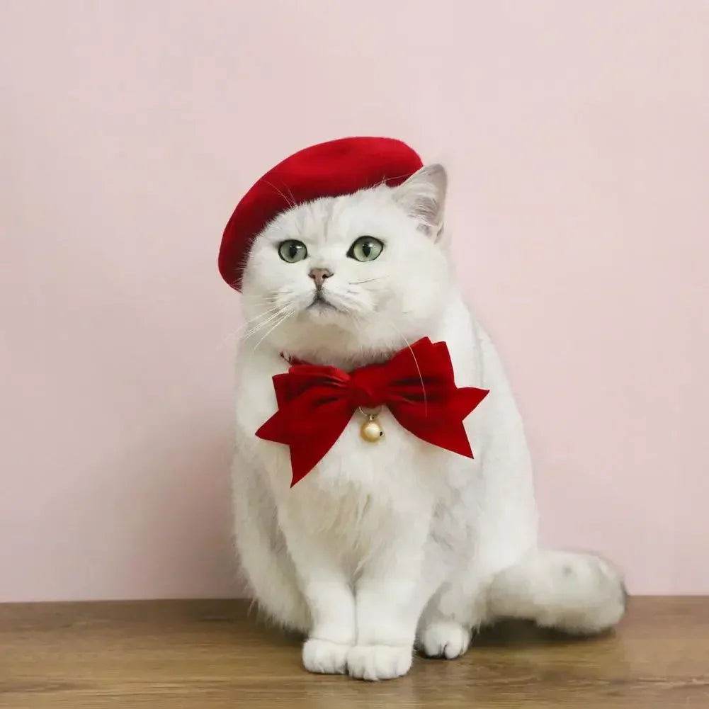 Pet Collar Exquisite Comfortable Decorative Pet Kitten Cat Velvet Bowknot Neck Circle Neck Bow Pet Accessories Auralis