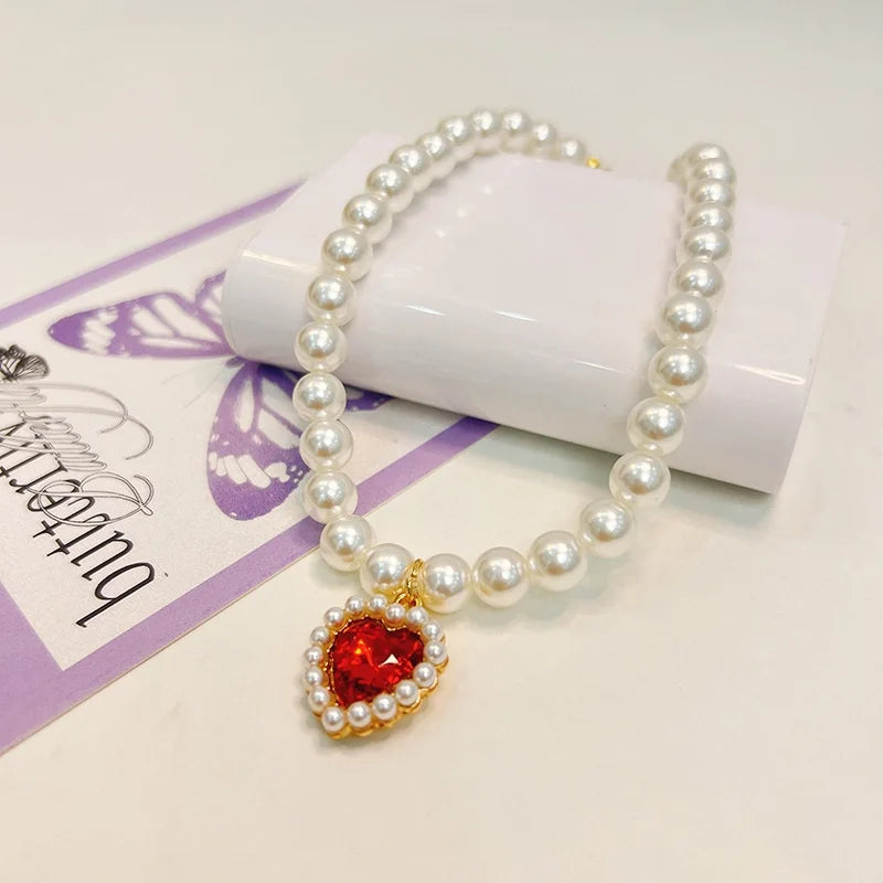 Princess Style Pet Pearl Collar for Dogs Cats - Cute Jewelry Accessory for Puppy Kitten Chihuahua Perfect Wedding Gift Auralis