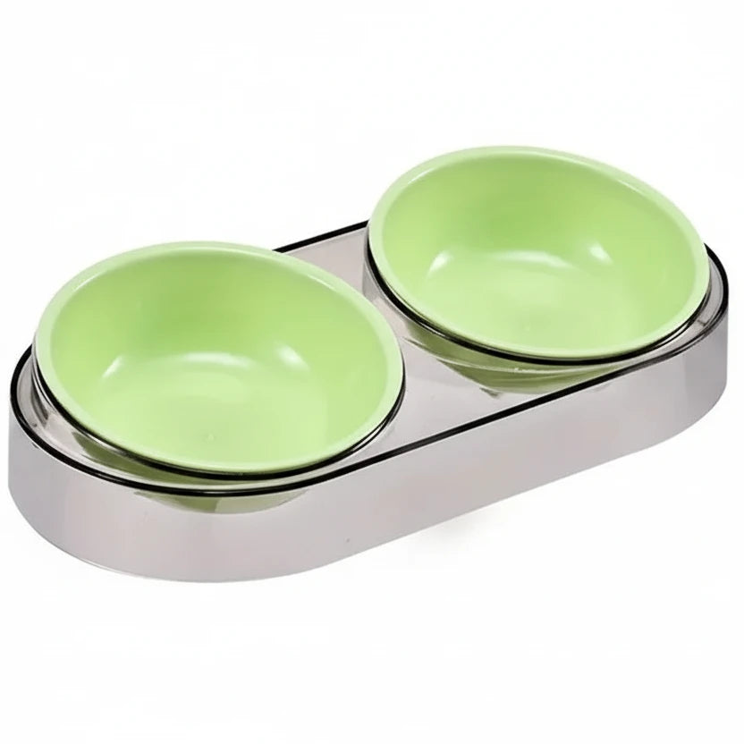Durable Elevated Dual Bowl Feeder | Raised Pet Feeding Station with Non-Slip Stand, Easy Feeding for Cats & Small Dogs Auralis