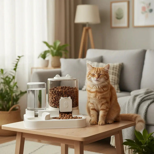 Distributeur automatique de nourriture et d’eau pour chats et chiens Auralis-Velourstyle