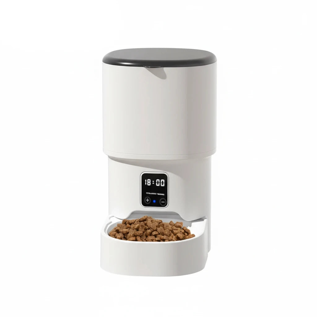 4L WIFI Button Automatic Cat Feeder Intelligent Cat and Dog Pet Feeder Smart Pet Cat Food Dispenser Pet Feeder(No 5V 1A plug) Auralis
