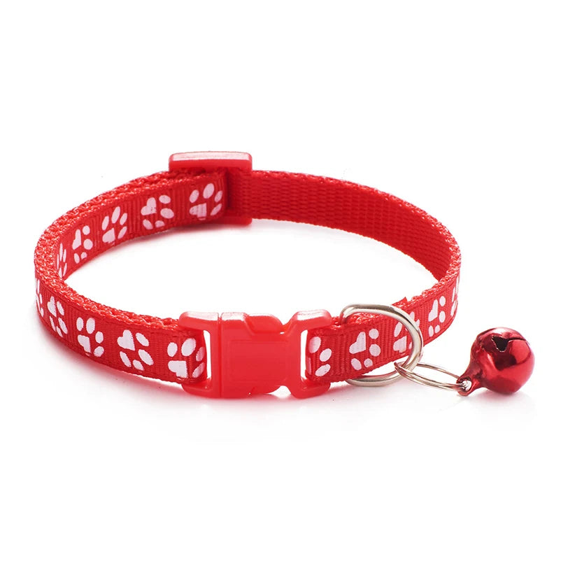 Fashion Pet Cats Collar Colorful Pattern Cute Bell Adjustable Collars For Cats Kitten DIY Ring Necklace Pet Accessories Auralis