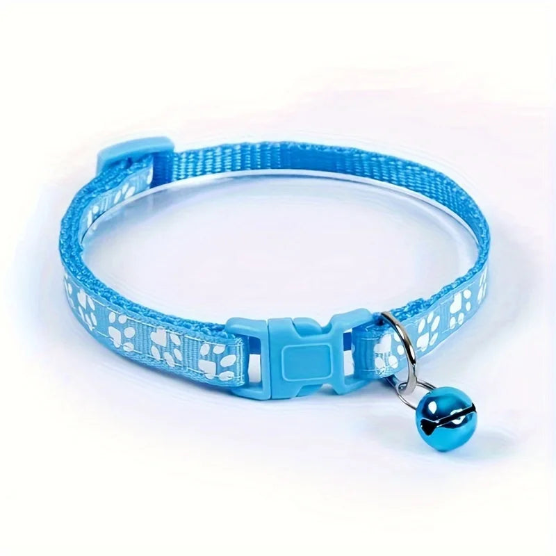 Fashion Pet Cats Collar Colorful Pattern Cute Bell Adjustable Collars For Cats Kitten DIY Ring Necklace Pet Accessories Auralis
