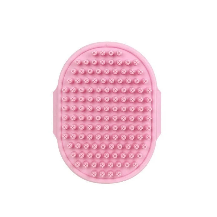 Cat Grooming Comb Dog Bath Brush Pet Grooming Shedding Soothing Massage Rubber Bristles Comb with Adjustable Ring Handle Auralis