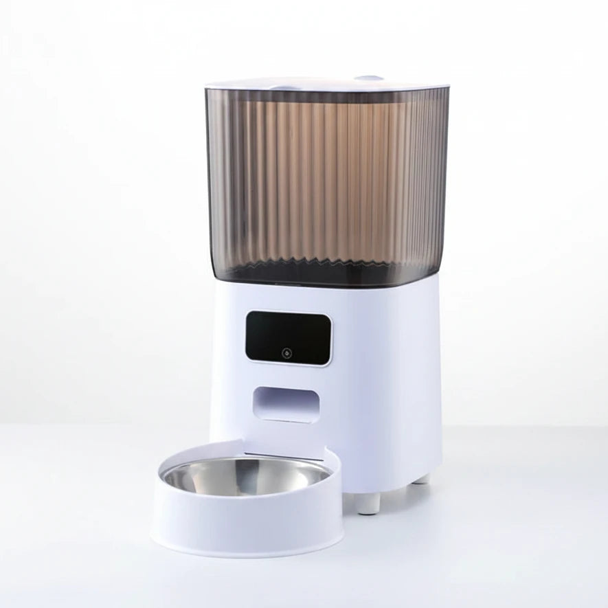 5L Pet Feeder with Camera Automatic Cat Feeder Smart Dog Food Dispenser WiFi Timing Stainless Steel Feeding Bowl（No 5V 2A Plug） Auralis