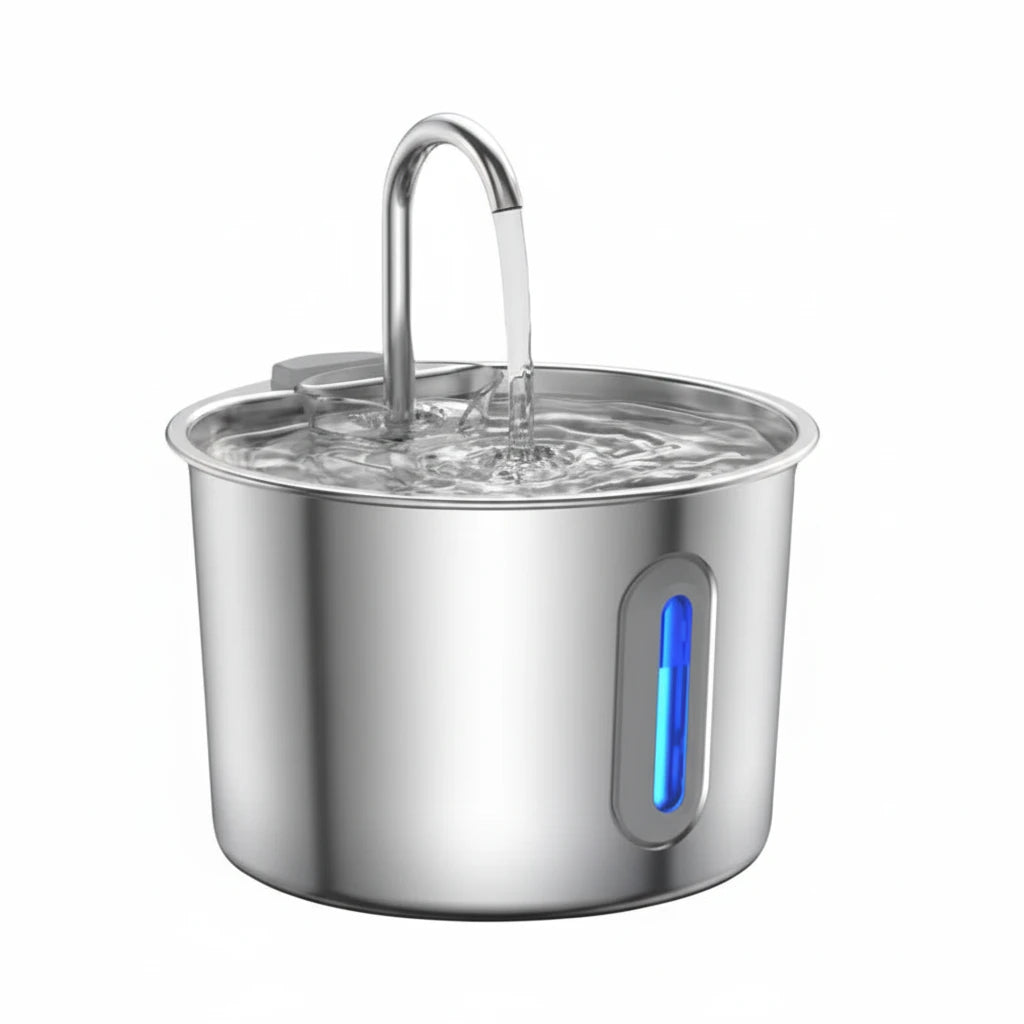 Stainless Steel Cat Water Fountain 2.2L/75oz Pet Automatic Water Dispenser for Dog Cat Drinking Pet supplies Filter System Auralis