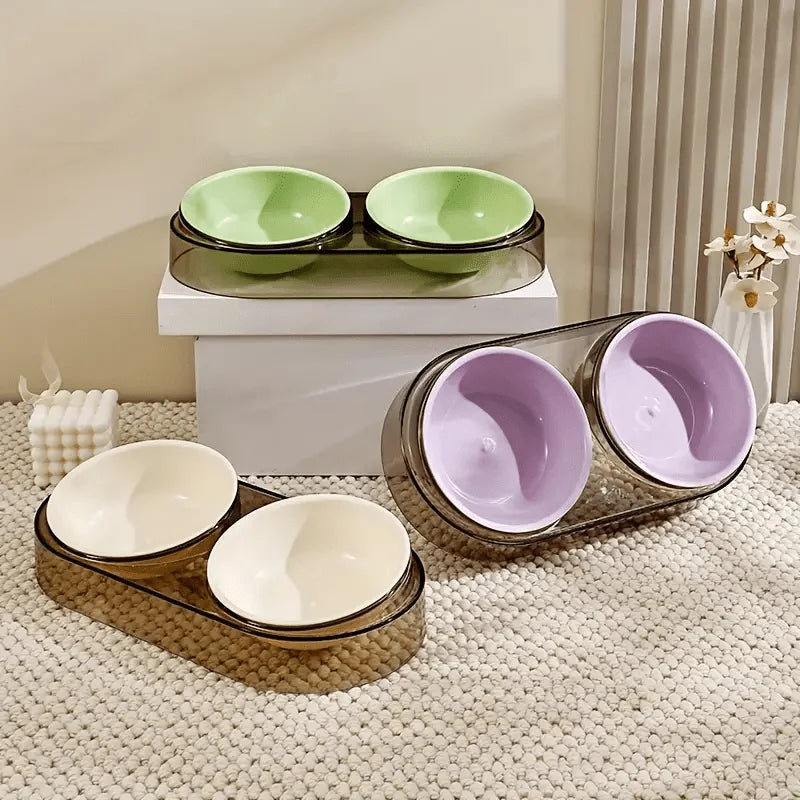 Durable Elevated Dual Bowl Feeder | Raised Pet Feeding Station with Non-Slip Stand, Easy Feeding for Cats & Small Dogs Auralis
